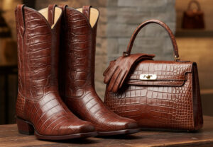 Crocodile boots and purse